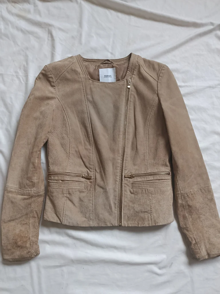 Chaqueta de cuero beige Mango talla S – photo 2